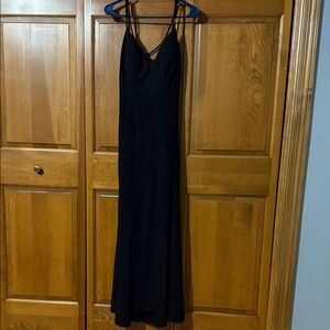 Macy's Black Maxi Slip Dress with V-Neck